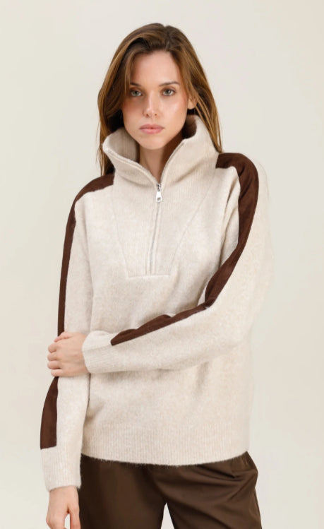 Sweater w/Zipped Turtleneck