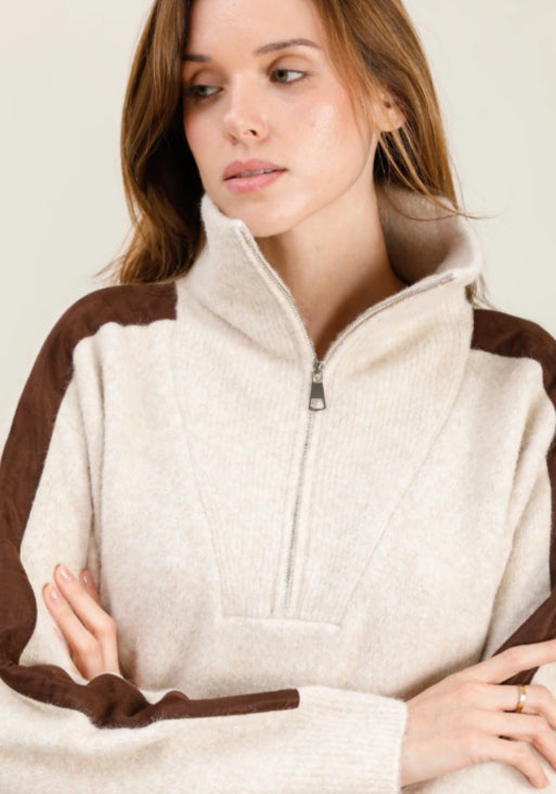 Sweater w/Zipped Turtleneck