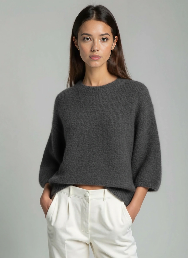Short Sleeved Mohair Sweater