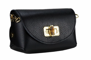 Black Italian leather bag