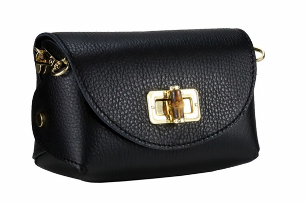 Black Italian leather bag