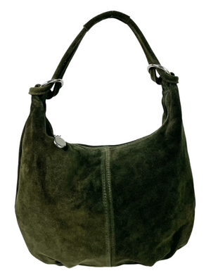 ITALIAN SUEDE TOTE BAG WITH THAI SILVER RINGS