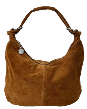 ITALIAN SUEDE TOTE BAG WITH THAI SILVER RINGS