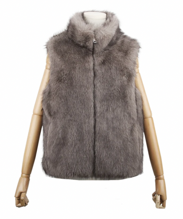 Zip Vest w/Faux Fur Collar
