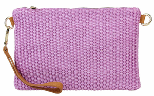 LILAC Raffia Clutch Bag
