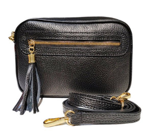 Black Italian leather bag
