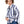 Load image into Gallery viewer, Woman wearing a blue and white striped shirt against a beige background