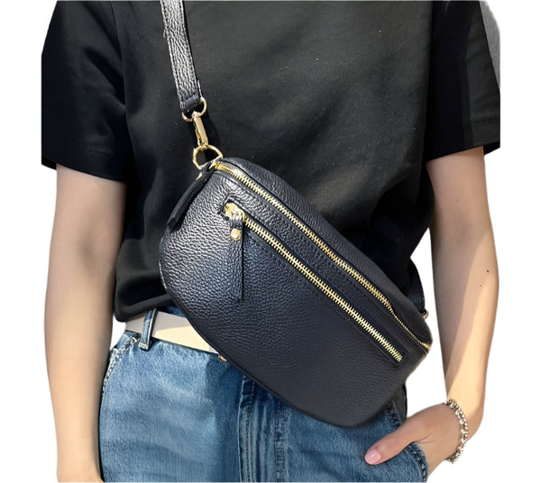 Double zip pouch bag