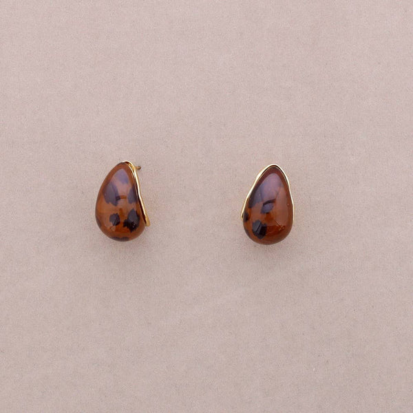 Steel Resin Drop Earrings