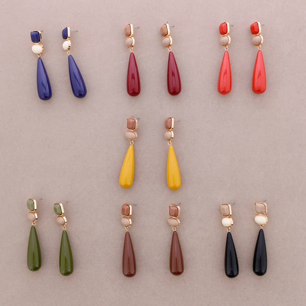 Resin Drop Pendant Earrings