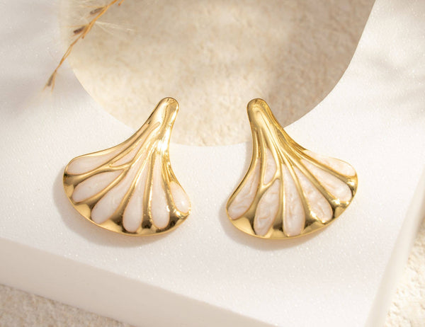 Golden Fan Earrings