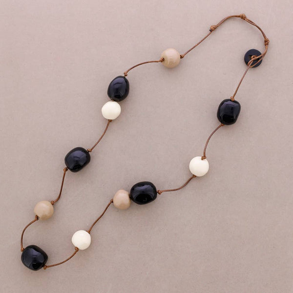 Long Necklace with Resin Bead Balls