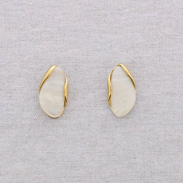 Steel Earrings Irregular Shape Resin