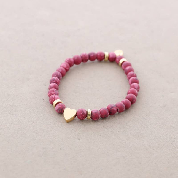 Elastic Heart Ball Bracelet