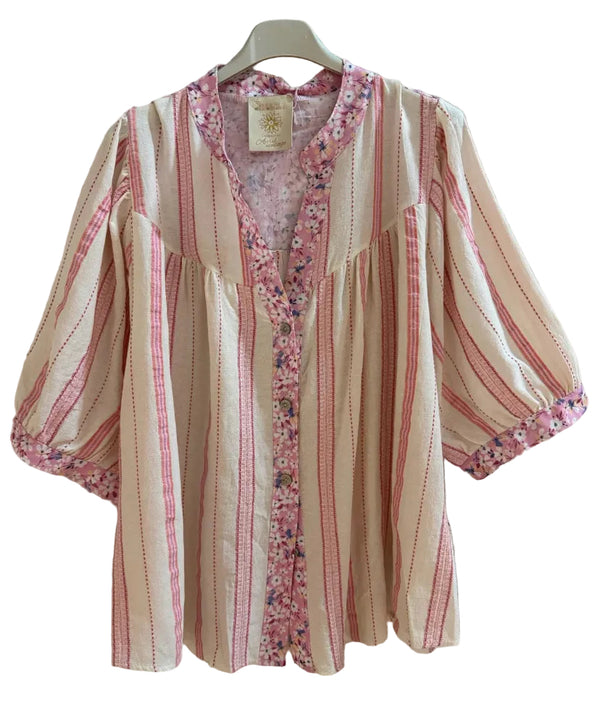 Fleur Stripe Floral Top