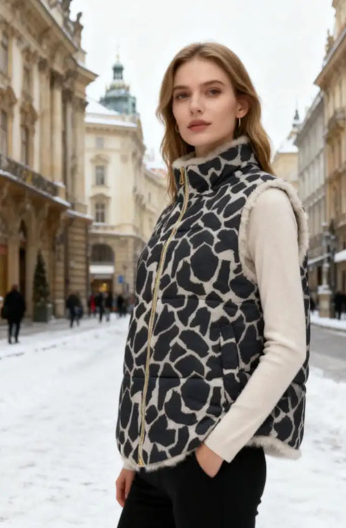 Reversible Leopard Print Vest