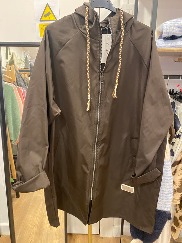 Chocolate Brown Mac w/Hood