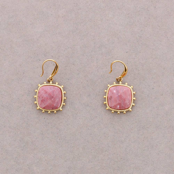 Bronze Stone Dangle Earrings