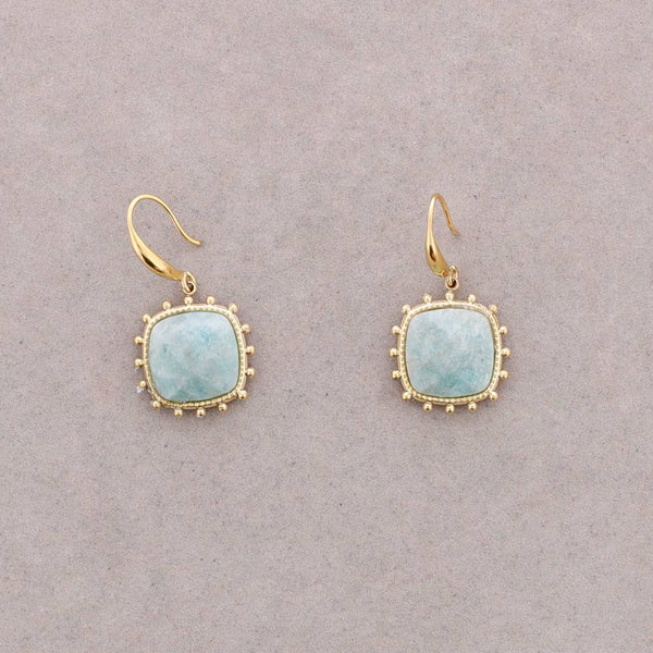Bronze Stone Dangle Earrings