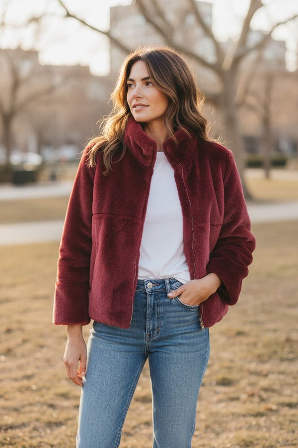 Fur Jacket 3/4 Sleeves