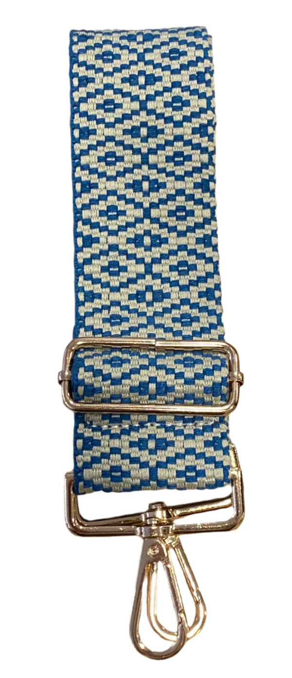 Blue Geometric Bag Strap