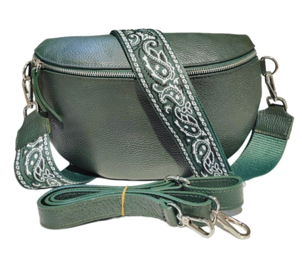 Large Green Pouch Bag w/Strap
