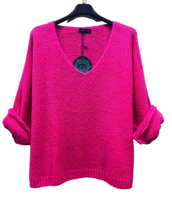 Neon mohair mix jumper sweater