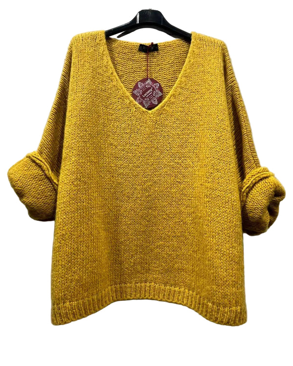 Mustard yellow mohair mix jumper sweater