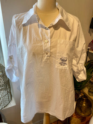 Casual white shirt with buttons