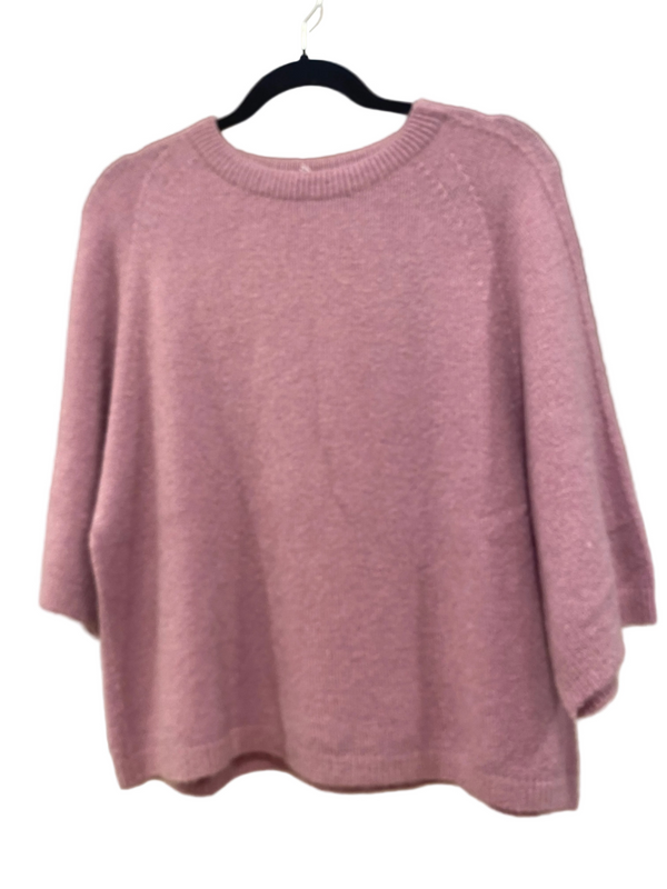 3/4 length sleeve wool sweater in lavender