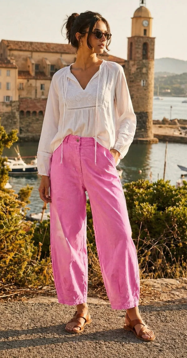 Pink Barrel Trousers