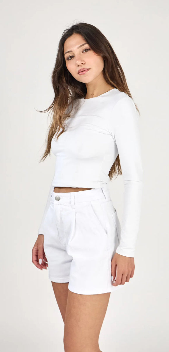 White Denim Shorts