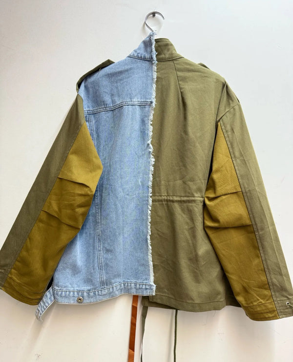 Deconstructed Utility Cargo Denim Jacket