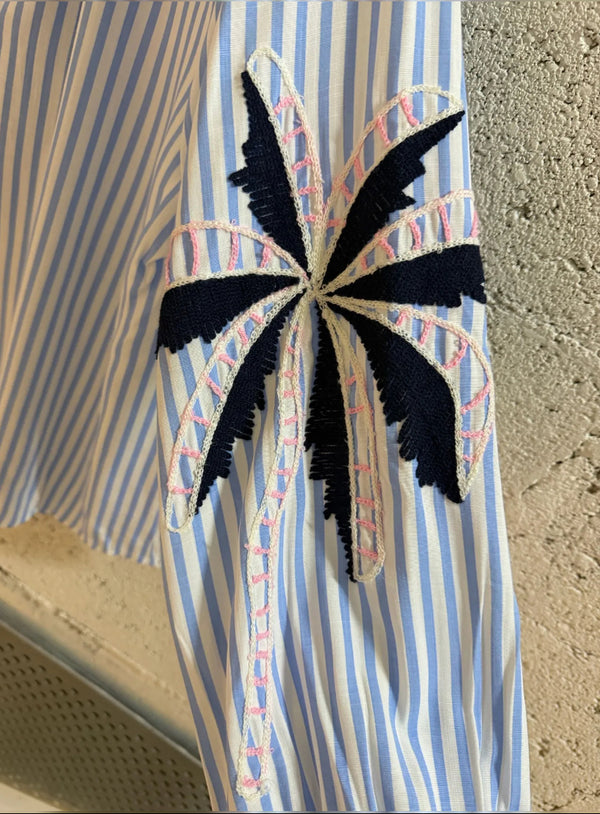 Palm Embroidered Top