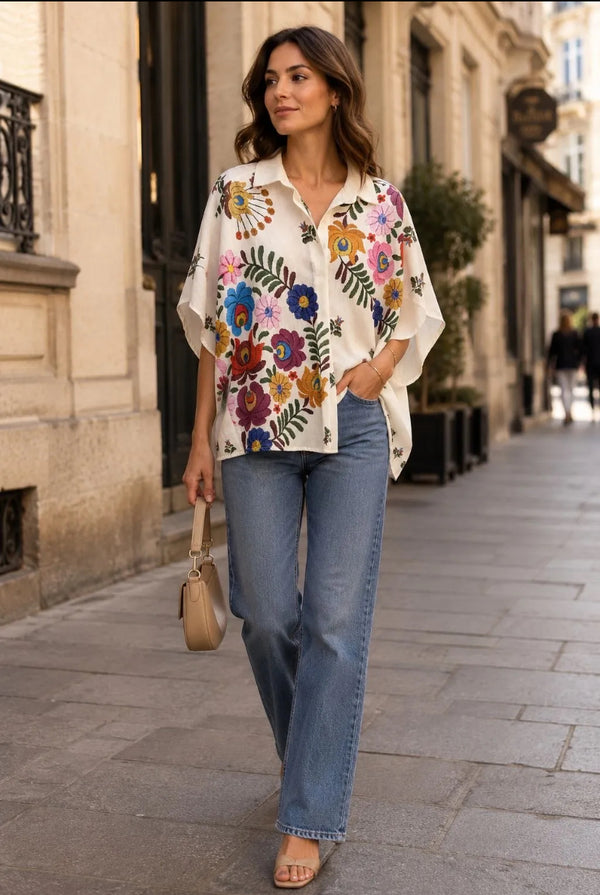Floral Embroidered Shirt