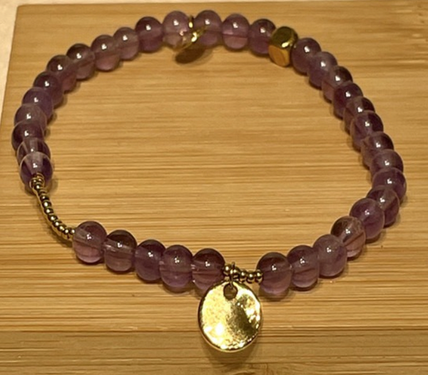 Gemstone Bracelet with Disc