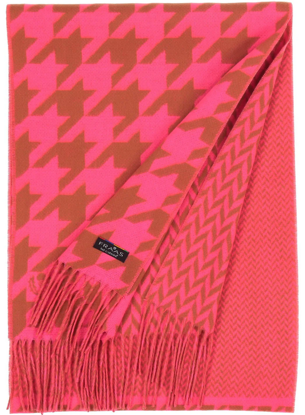 CASHMINK-SCARF WITH HOUNDSTOOTH-MIX