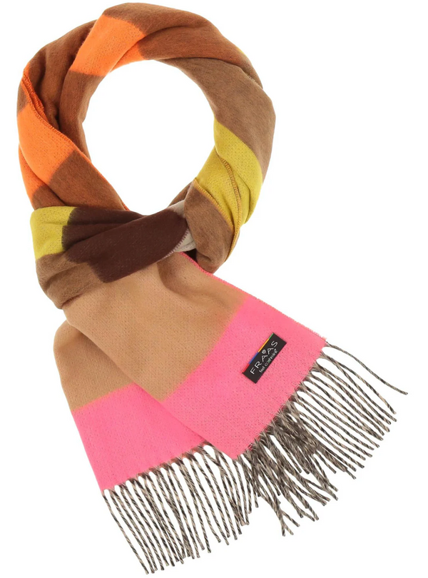 CASHMINK SCARF WITH STRIPE DESIGN