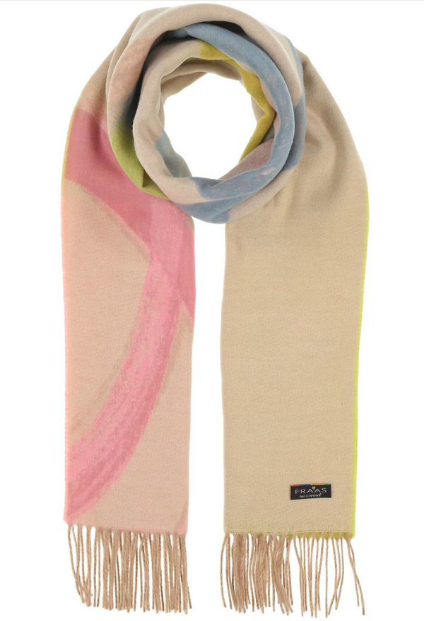 CASHMINK SCARF WITH BRUSHSTROKE DESIGN