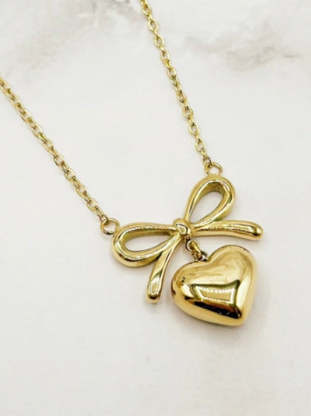 Bow & Heart Necklace