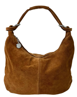 Suede leather tote bag