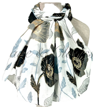 spring summer 2025 scarf with floral detail