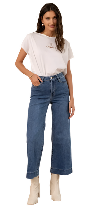 Cropped Wide Leg Flair Jeans