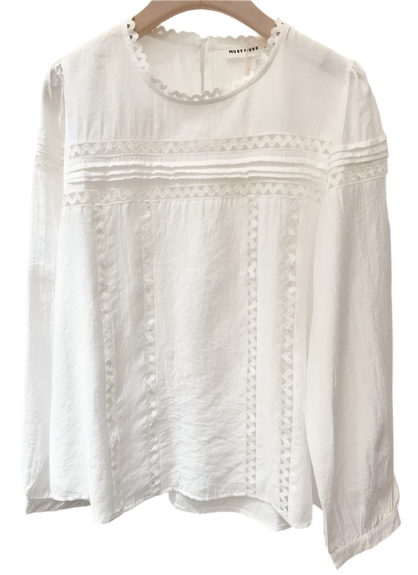 Embroidered White Top