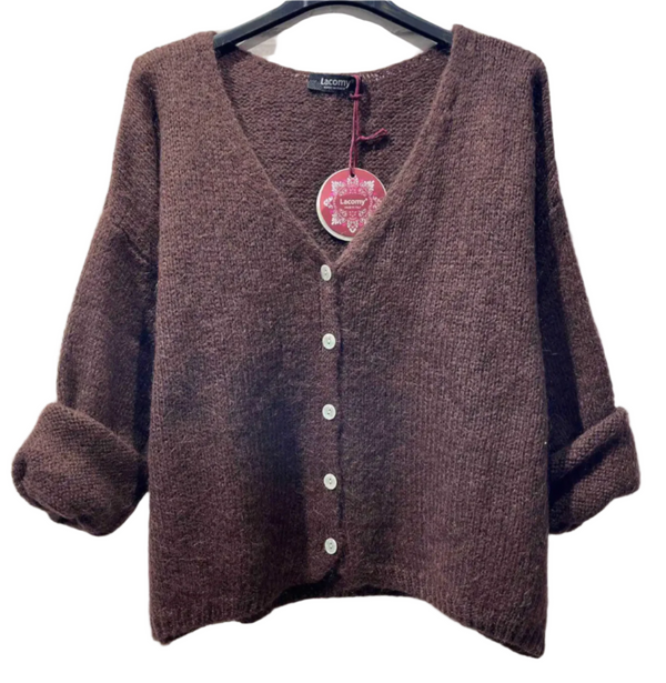 Chocolate brown mohair cardigan