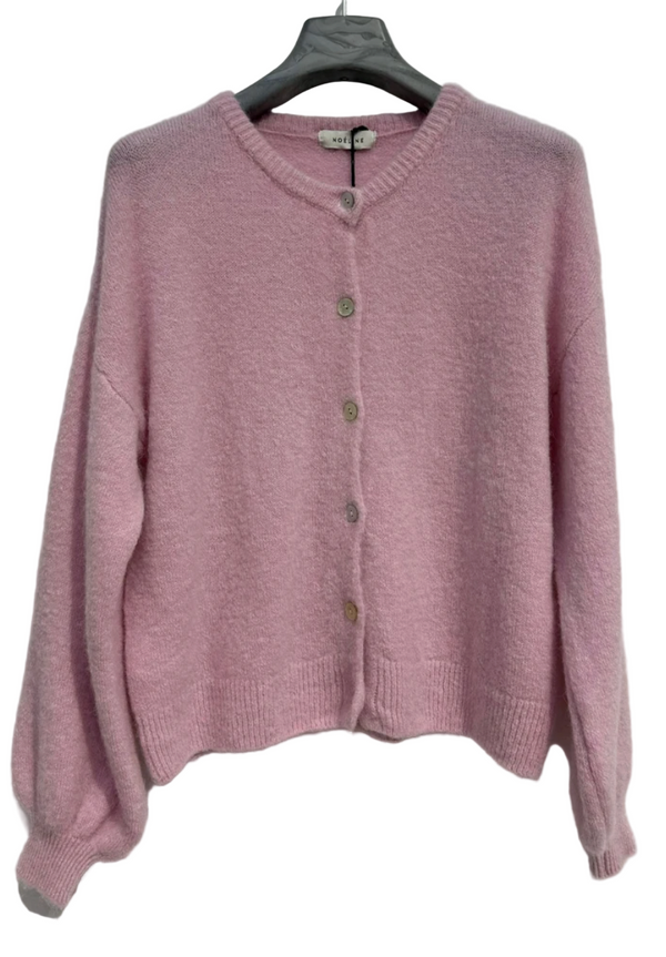PINK ALPACA WOOL CARDIGAN
