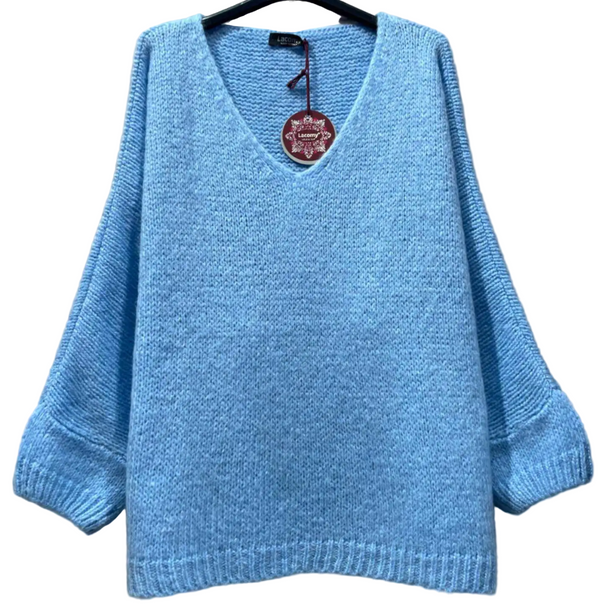Blue mohair jumper sweater