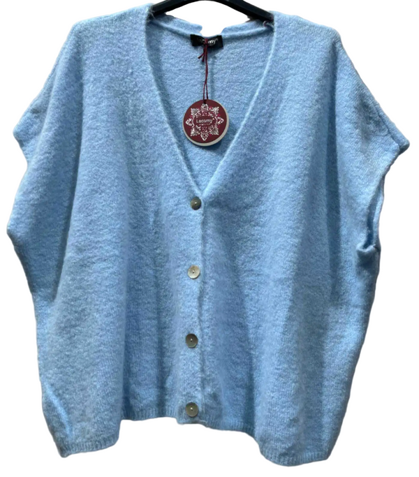 Light Blue buttoned sleeveless cardigan 