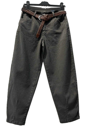 Cotton balloon trousers in chocolate colour