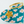 Load image into Gallery viewer, Heart shaped trinket tray with teal background and pink flowers
